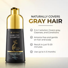 ABERA Hair Dye Shampoo timer 15-20 min signals fast transformation.