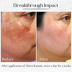 ABERA Kasumi Glowing Cream texture on skin illustrating smoothness.