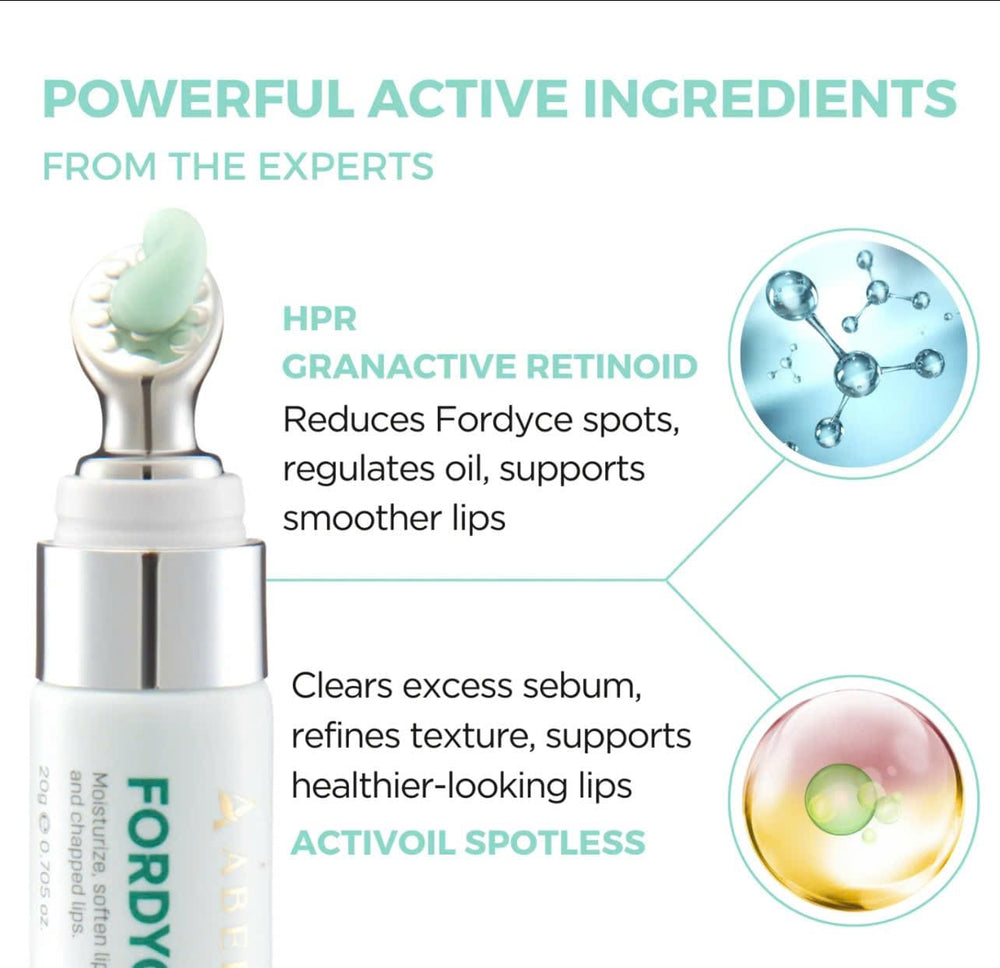 ABERA lip application area demonstrates gentle application for sensitive lips.