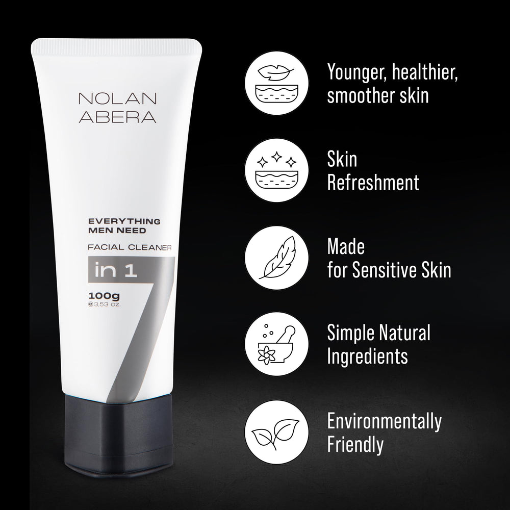ABERA Nolan Daily Cleanser daily routine shot promoting consistent use