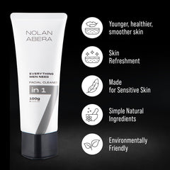 ABERA Nolan Daily Cleanser daily routine shot promoting consistent use
