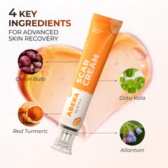ABERA Scar Cream Upgrade applied forms a barrier on skin.