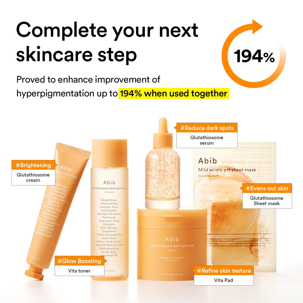 Abib Glutathiosome Cream on clean skin showing radiant finish.