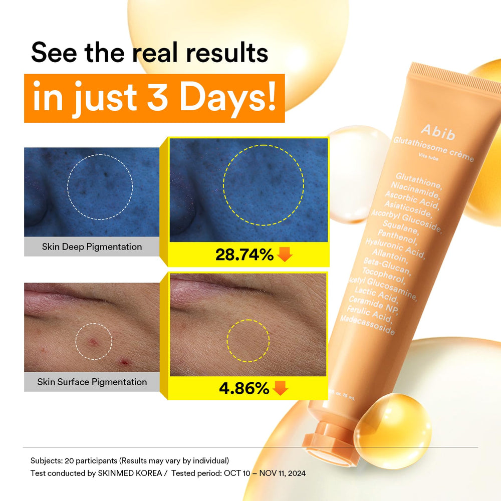 Abib Glutathiosome Cream texture close-up shows rich, nourishing cream.