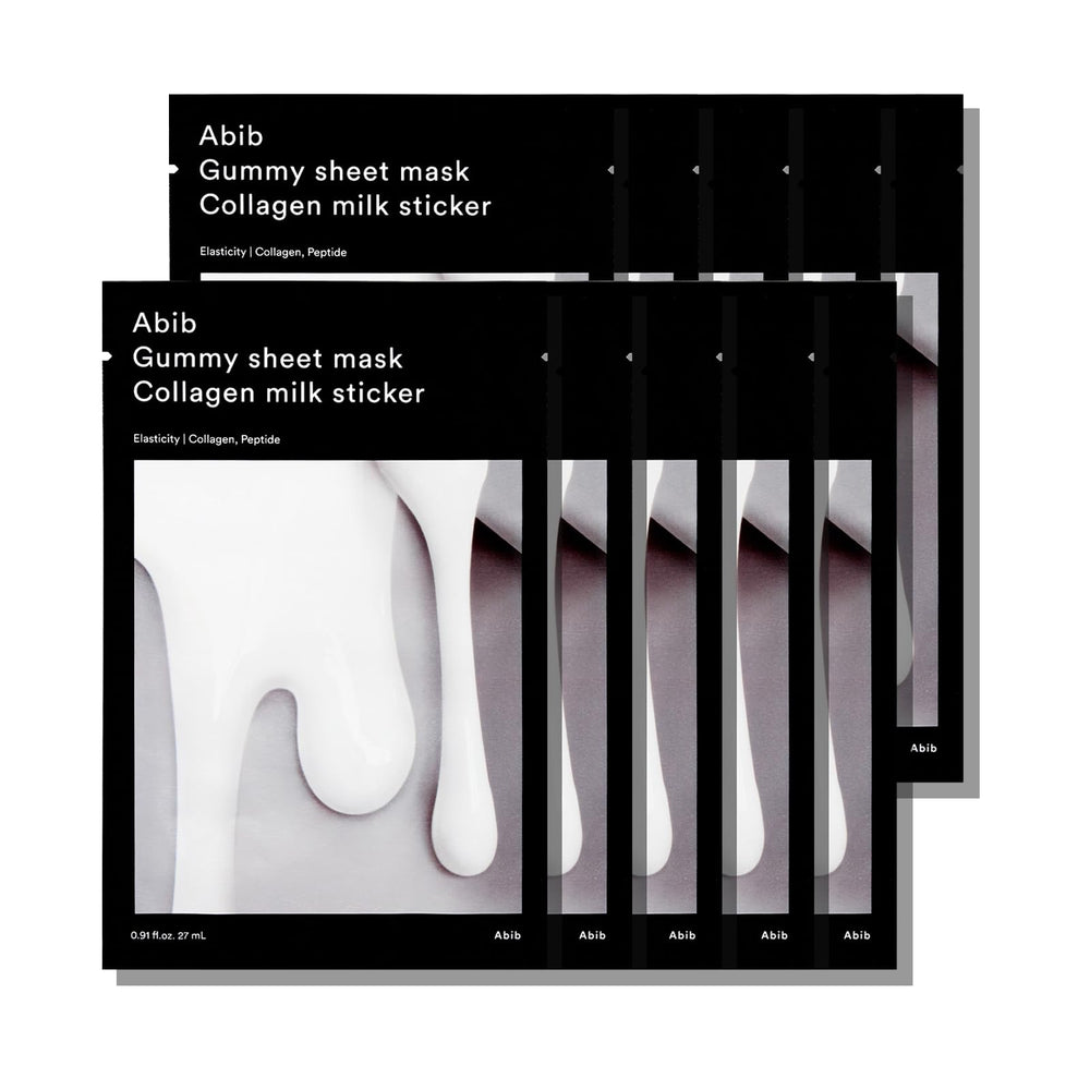 Abib Gummy Sheet Mask Milk Sticker pack for daily hydration and gentle care.