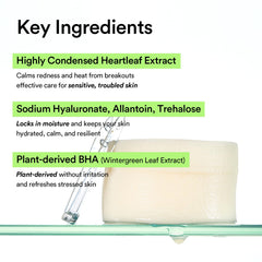 Abib Heartleaf Spot Pad after use with soft glow and refreshed skin