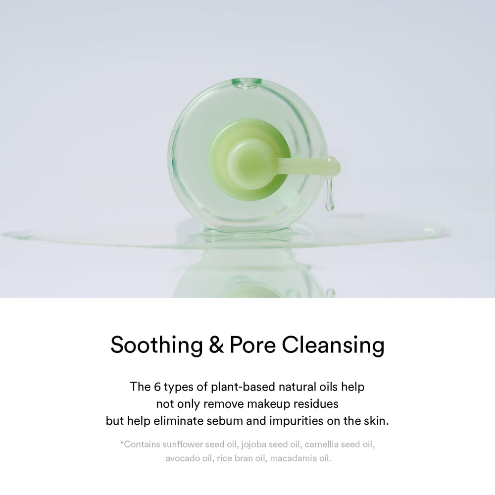 Abib oil cleanser on dry skin being massaged for a thorough cleanse.