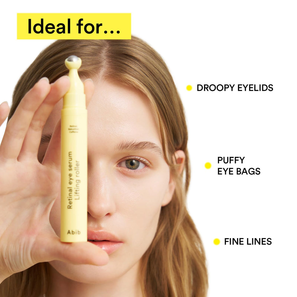 Abib travel-size eye serum offers convenient use on the go.