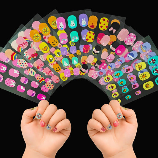 ABOLINE front packaging showing 10 colorful nail sticker sheets and two files for easy gifting
