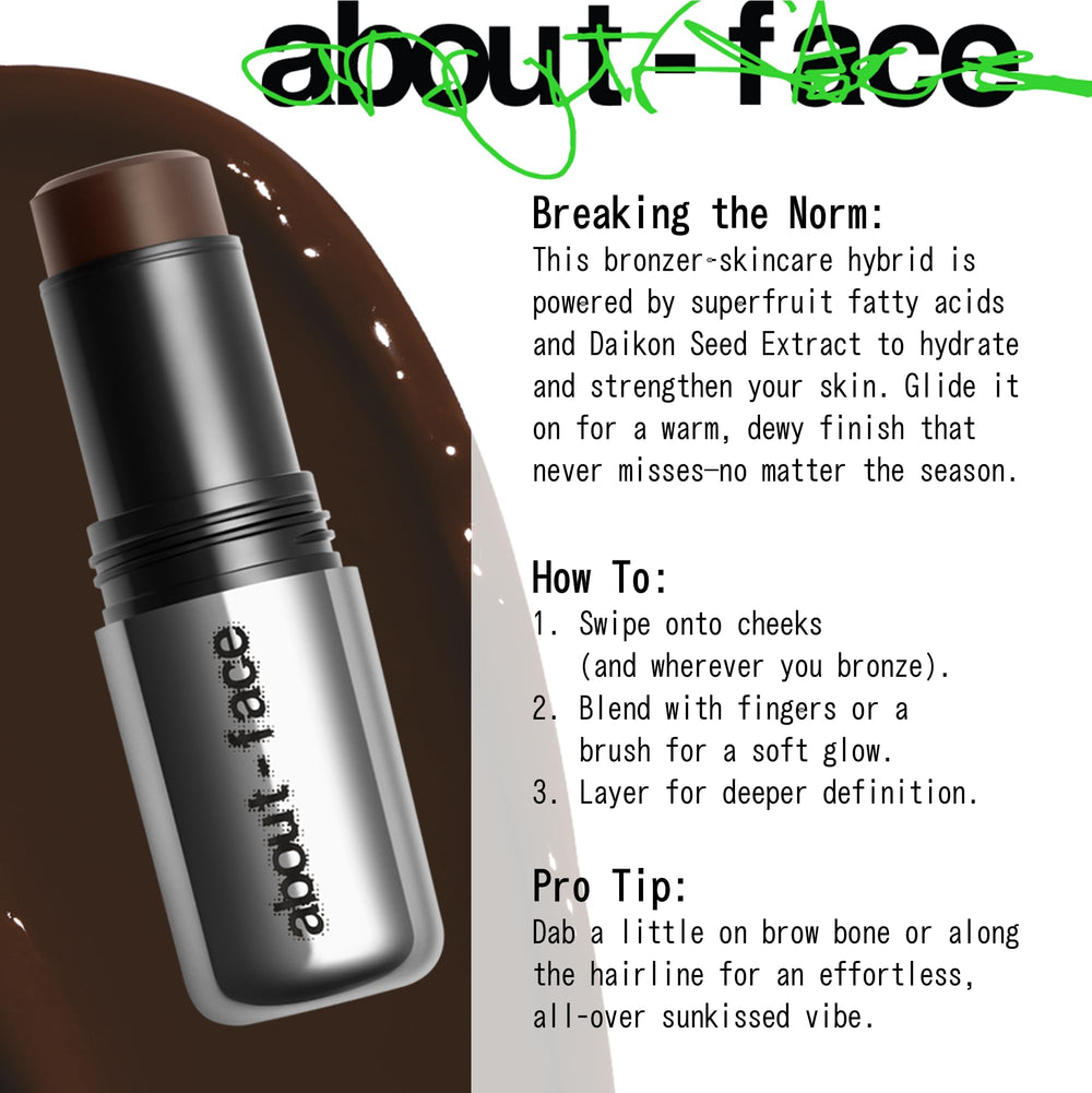 about-face Beach Freak Bronzer Stick with Daikon Seed Extract hydrating cue