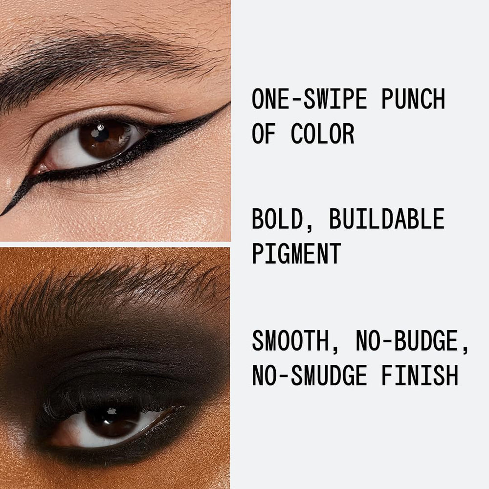 About-Face Matte Fluid Eye Paint Art of Darkness applicator closeup for precise application