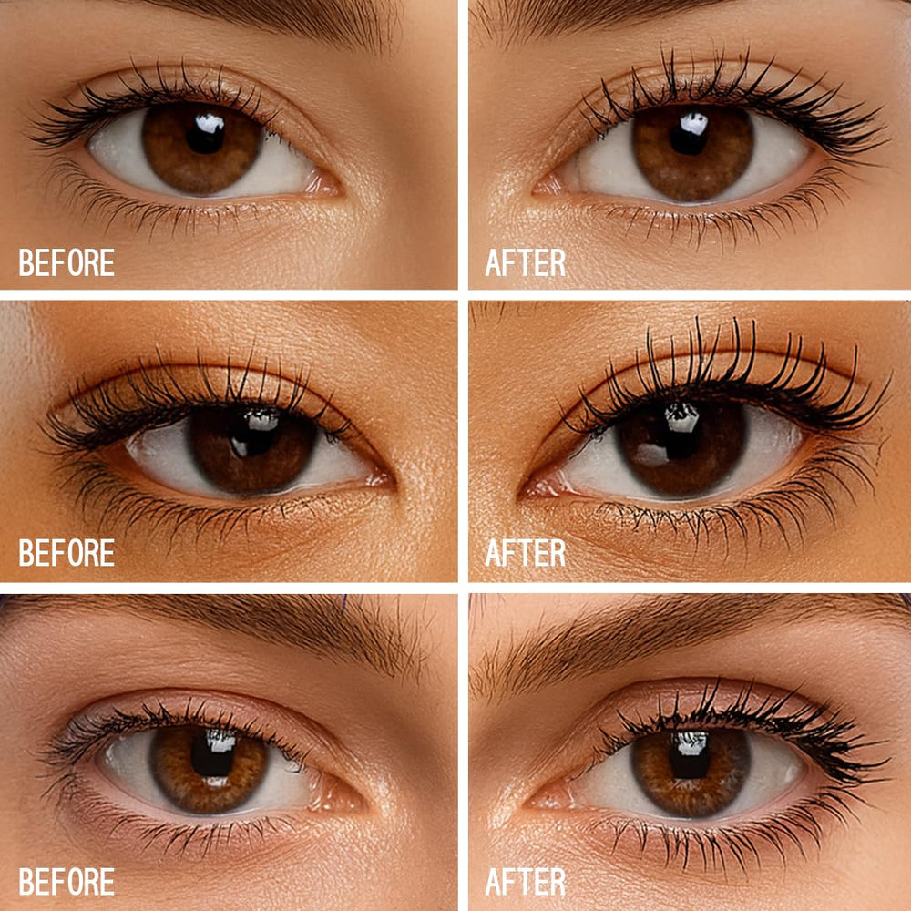 AboutFace Volumizing Mascara jet-black application for fuller lashes.