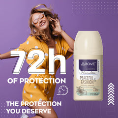 ABOVE Dry touch application delivers comfortable, stain-free performance without residue.