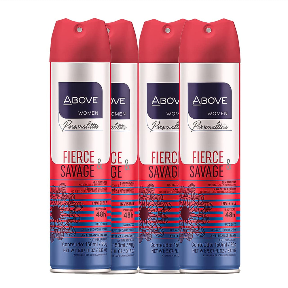 ABOVE Fierce and Savage 4pc set packaging showcases a travel-ready kit.