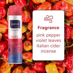 ABOVE Fierce and Savage travel-ready bottles for on-the-go freshness.