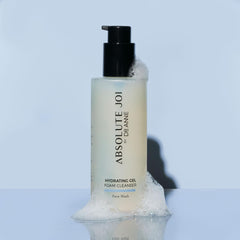 AbsoluteJOI facial cleanser massaged for 60 seconds lifts surface dirt.