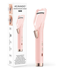 Acavado heated eyelash curler front view with anti-burn comb for safe curling