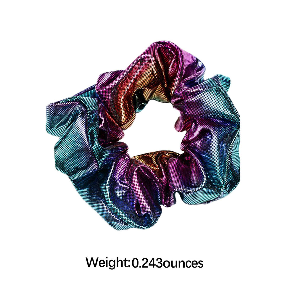 ACCGLORY shiny scrunchies in bright colors ideal for gym and dance.