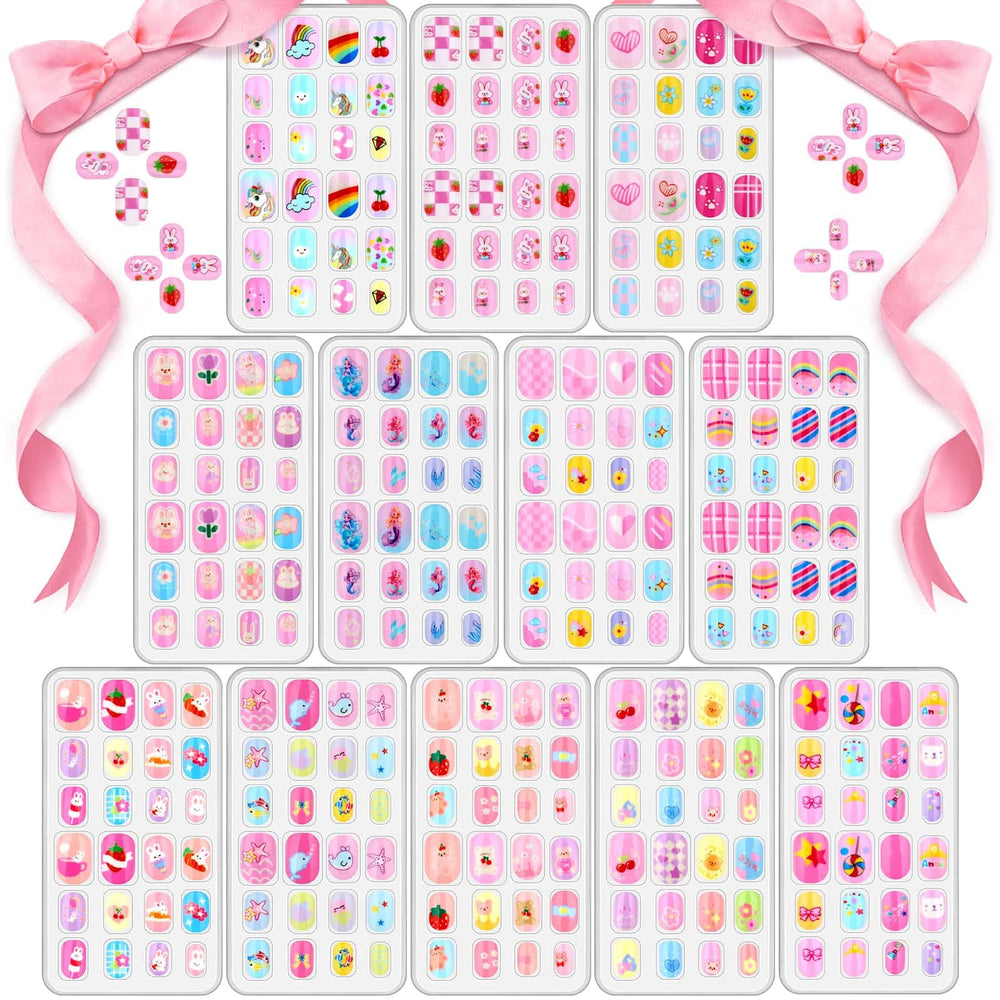 Acejoz 288-piece kids nails set collection for easy at-home nail art fun.