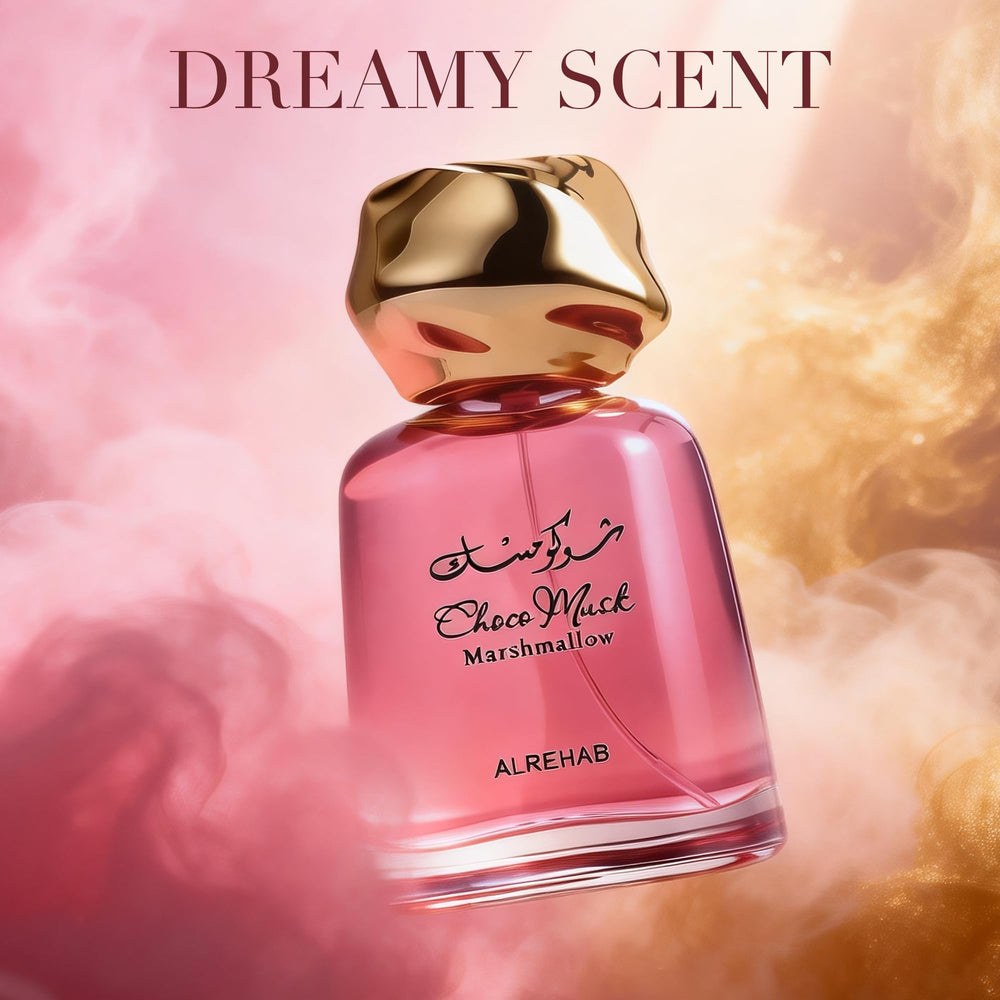 A CENTER Choco Musk Marshmallow amber-hued note hints warm heart.