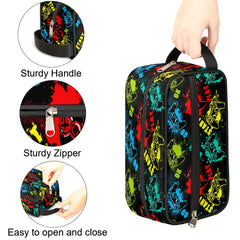 Ackutea bag interior shows roomy main compartment for kid toiletries.