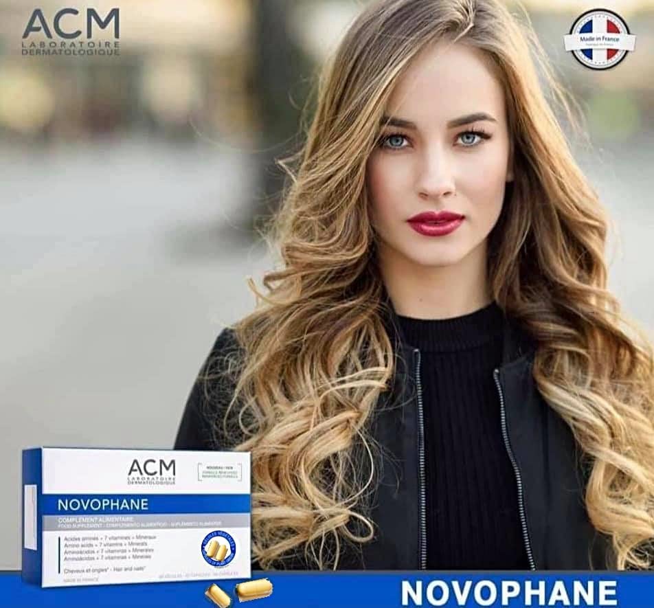 ACM Novophane pills with vitamin and mineral blend for keratin support.