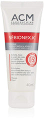 ACM Sebionex-K keratoregulating cream packaging in a 40 ml tube for daily balance.