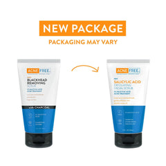 AcneFree Scrub texture closeup reveals fine grit for smoothing skin.