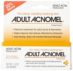 Adult Acnomel swirl on skin demonstrates blended tint to blur redness