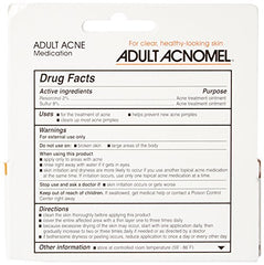 Adult Acnomel tube dispense close-up highlights easy application without over-drying