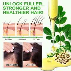 Application shot demonstrates massage-ready oil for scalp and hair care.
