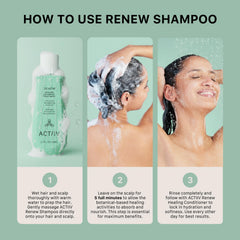 ACTIIV Renew hair lather close-up, rich foam nourishes strands