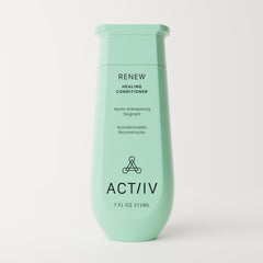 ACTIIV Renew Healing Conditioner label highlights plant-based, color-safe care.
