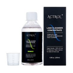 ACTROL eyelash cleanser concentrate 200ml packaging highlighting salon-grade formula for professional use.