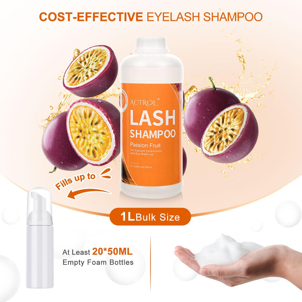 ACTROL Eyelash Cleanser foaming lather close-up shows rich foam for effective cleaning.
