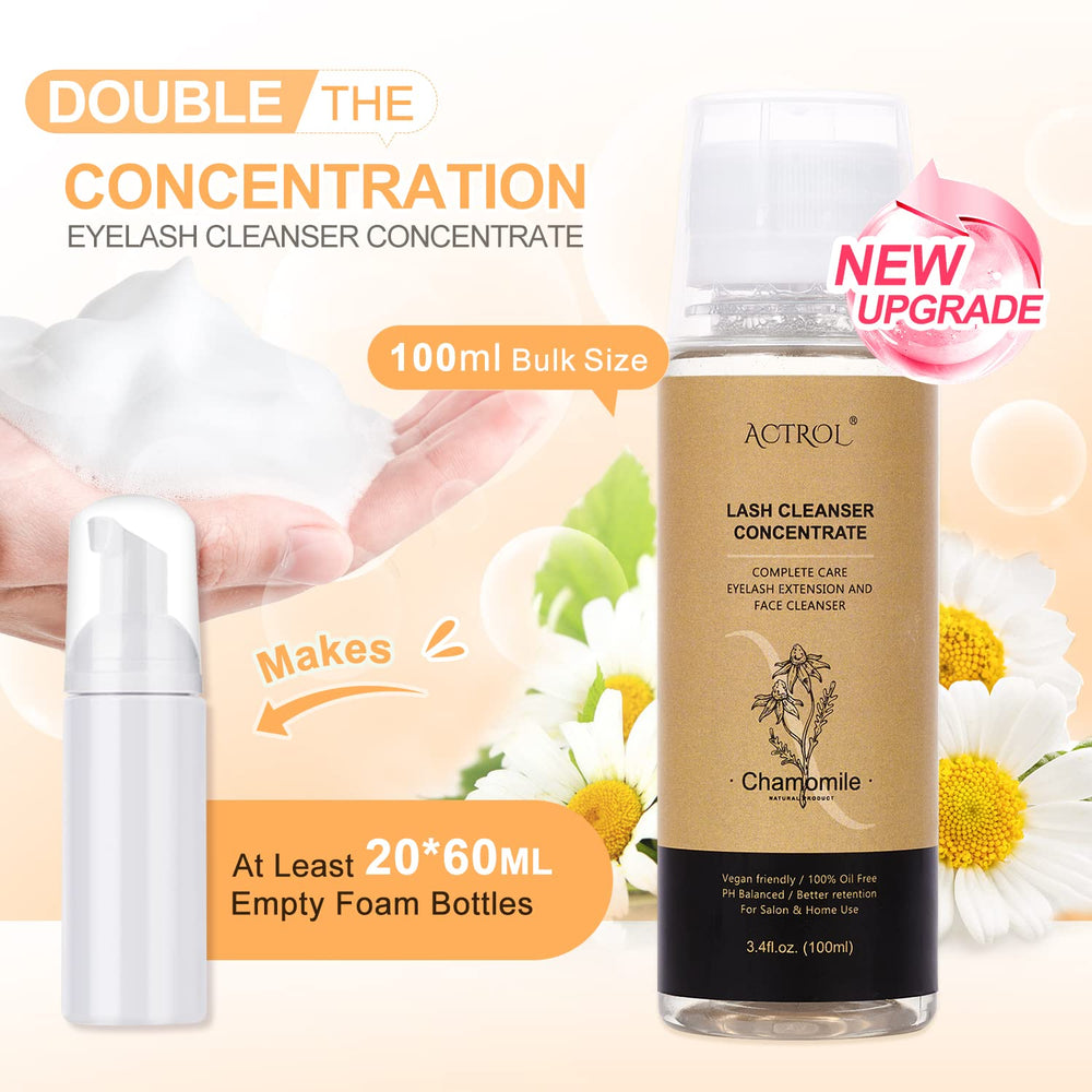 Foaming lather from ACTROL cleanser illustrating deep lash cleaning action