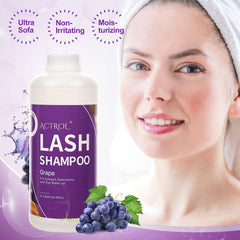 ACTROL Eyelash Extension Cleanser foaming formula delivers rich lather with gentle cleansing