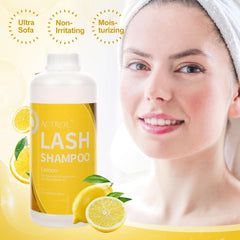 ACTROL eyelash cleanser used in salon settings for daily maintenance.