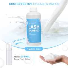 ACTROL Eyelash Cleanser Milk pump head close-up highlighting replaceable design.