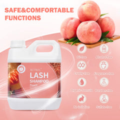 ACTROL peach cleanser close-up with rich foam