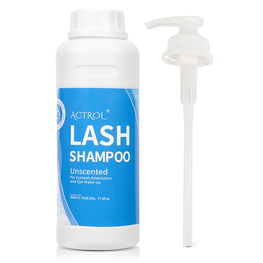 ACTROL Eyelash Shampoo bottle with pump for easy dispensing