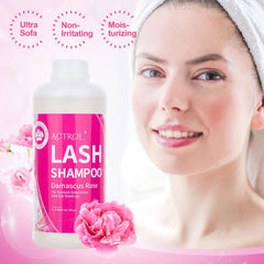ACTROL eyelash cleanser supports lash longevity with regular use.