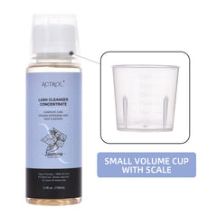 ACTROL lash shampoo foaming texture highlighting gentle cleansing for extensions.