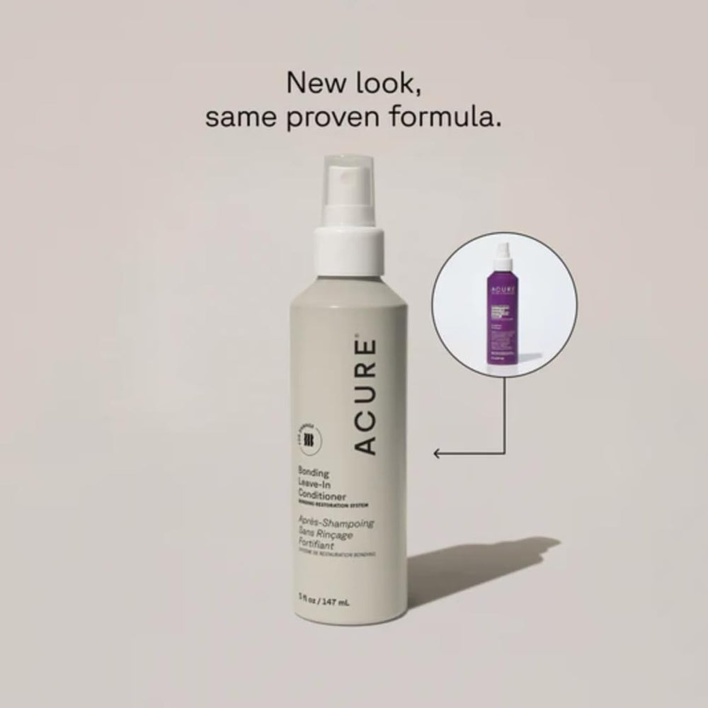 Acure Bonding Leave-In Conditioner bottle back label with color-treated care