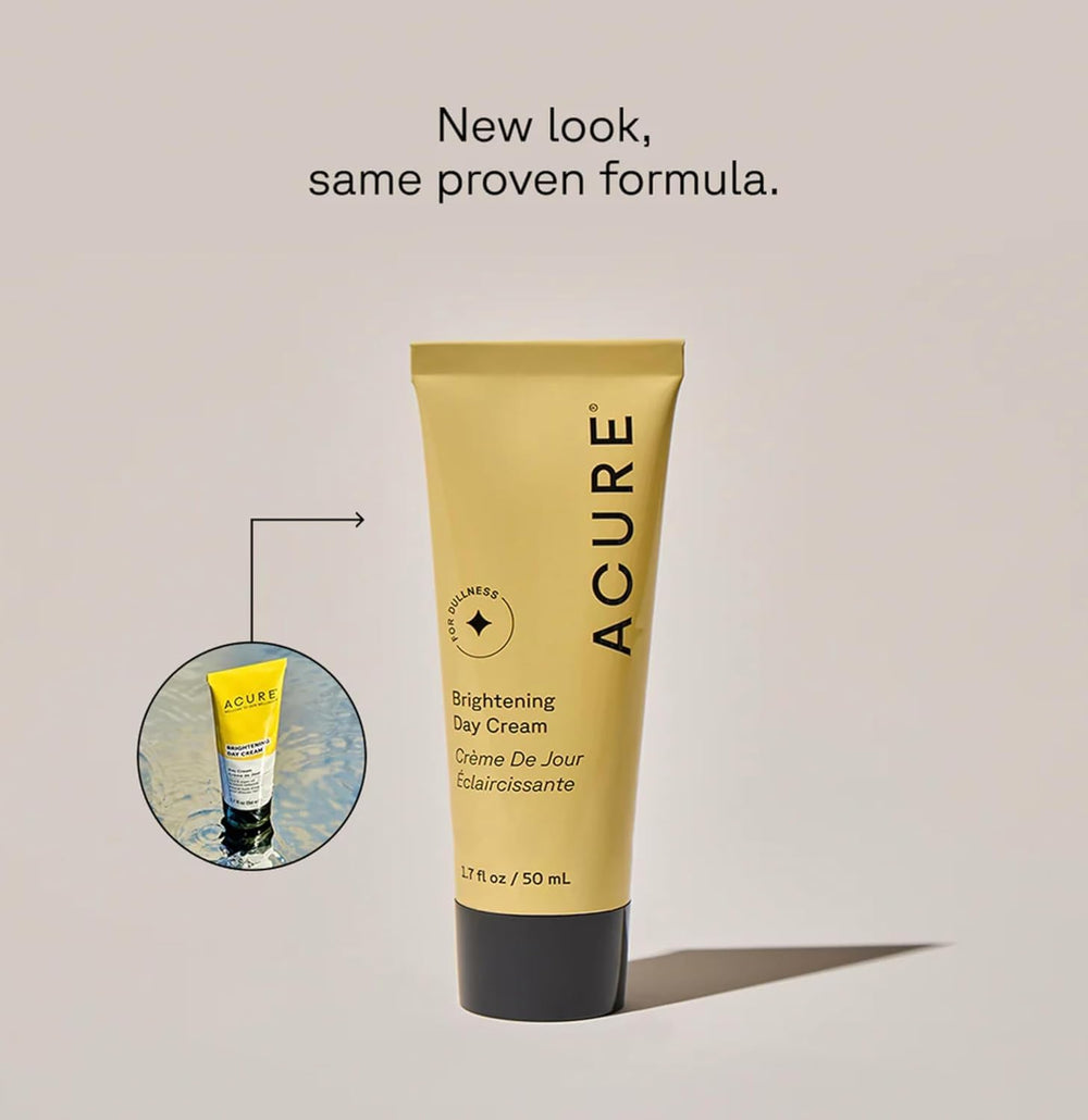 Acure Brightening Day Cream texture swirl demonstrates lightweight formula
