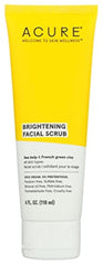 Acure brightening facial scrub bottle, gentle exfoliation for brighter skin
