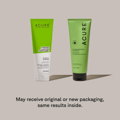Acure Curiously Clarifying Conditioner bottle delivering hydrating shine and manageability