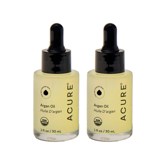 Acure The Essentials Argan Oil bottle front for pure moisture on skin and hair