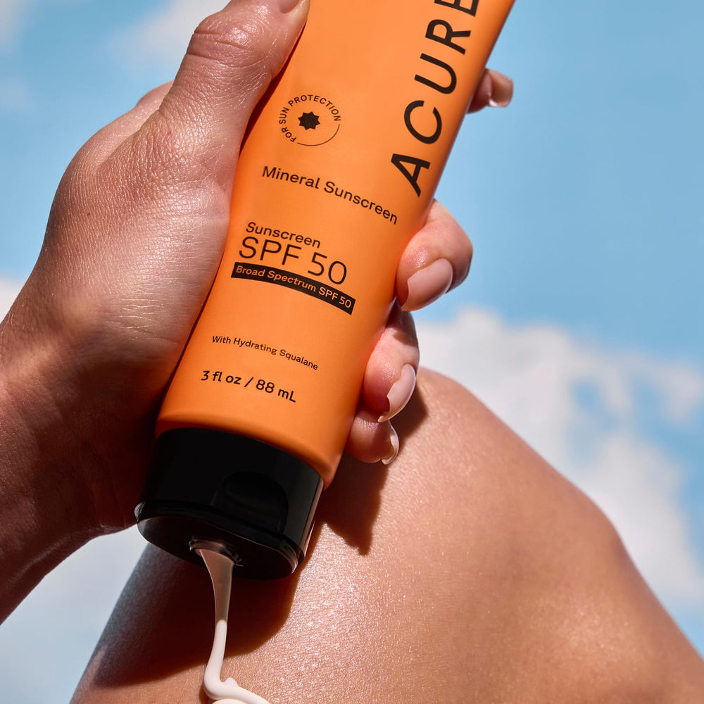 Acure Mineral Sunscreen SPF 50 travel pack ideal for on-the-go.