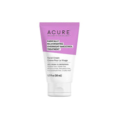 Acure Bakuchiol facial cream bottle supports overnight glow with a plant-based retinol alternative.
